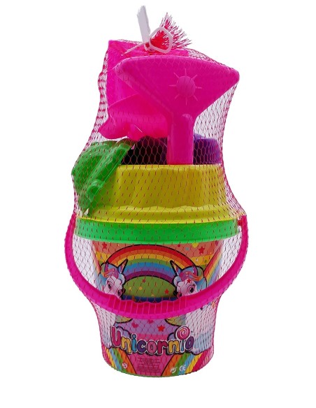 CUBO 19 UNICORNIO CRIBA + PALA + RASTRILLO + 2 MOLDES