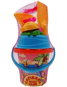 CUBO 19 CAPIBARA CRIBA + PALA + RASTRILLO + 2 MOLDES